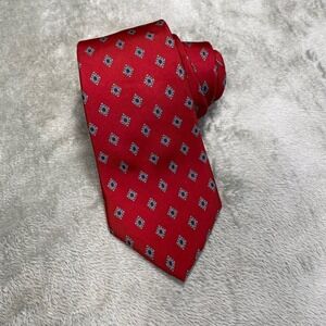 Yves Saint Laurent Silk Necktie Burgundy Square‎ Pattern Formal tie